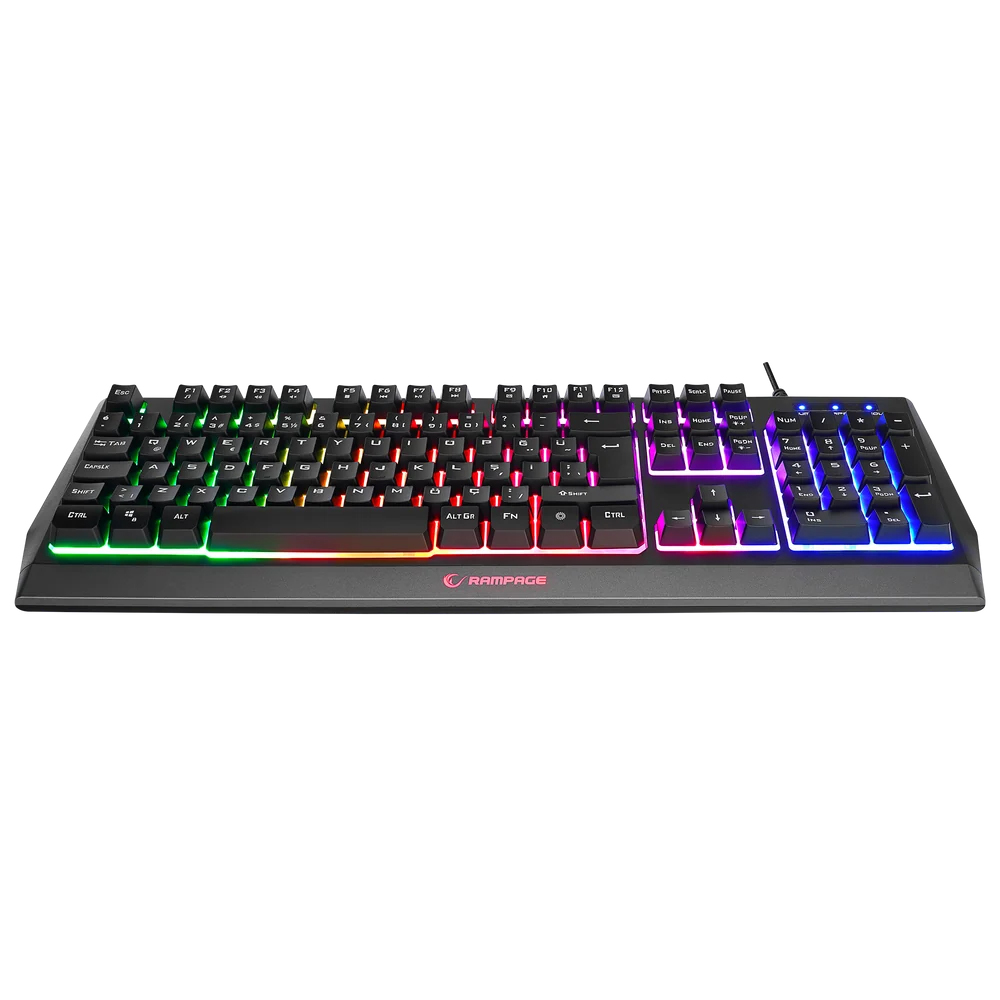 Rampage SHINE K14 Siyah USB RGB Backlight Membrane Gaming Oyuncu Klavye